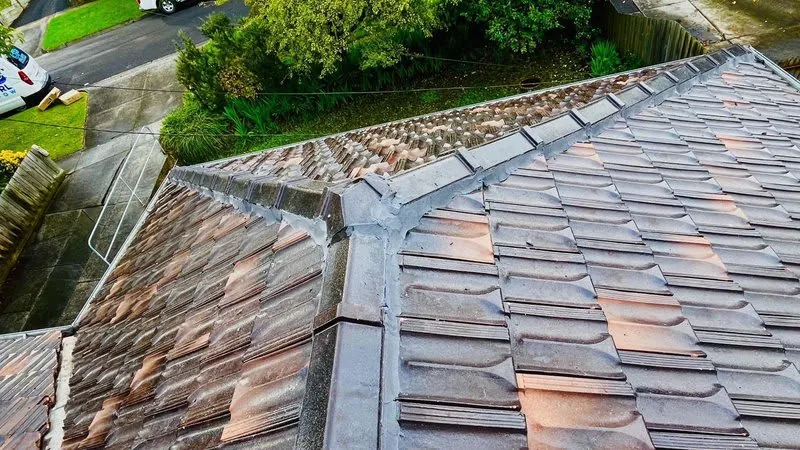 Moss-covered roof in Melbourne before pressure cleaning and restoration